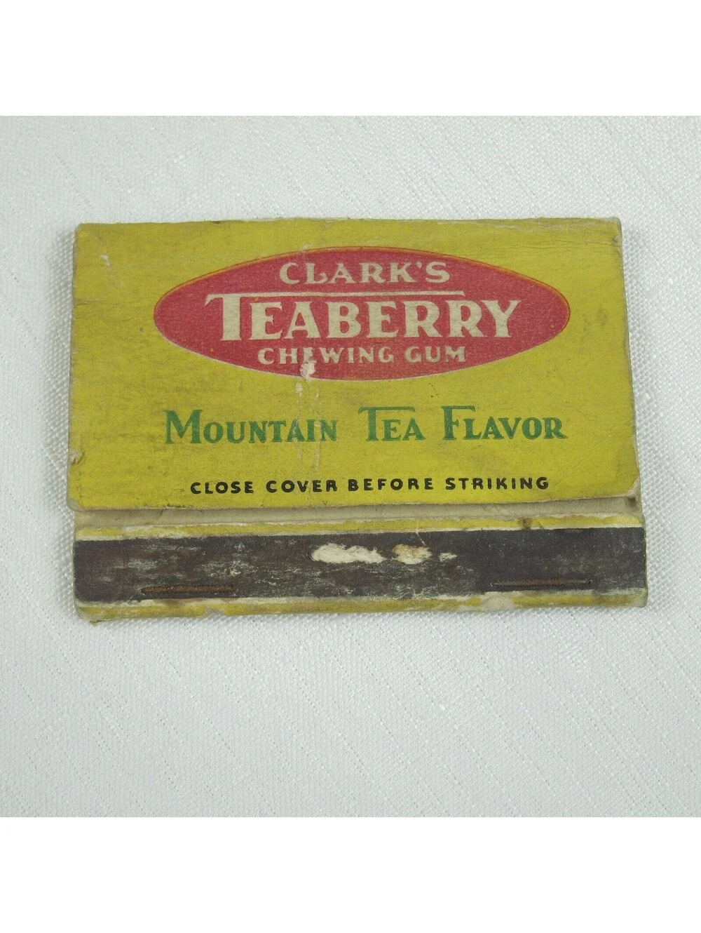 2 Vintage Matchbook Covers Gold Tip Gum Cigarette Form & Teaberry Chewing Gum